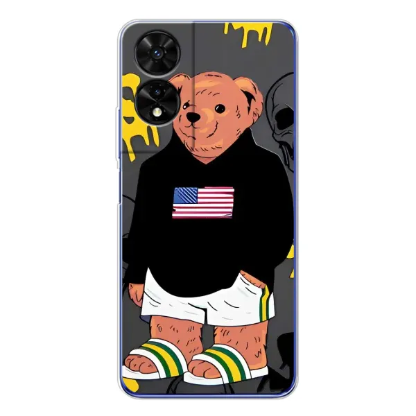 Чехол с рисунком «Teddy USA» для TCL 505