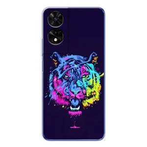 Силиконовый бампер с картинкой животных для TCL 505 (Тигр-Арт)