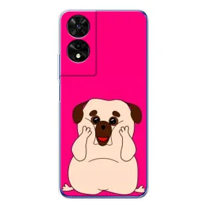 Чехол (ТПУ) Милые собачки для TCL 505 (Веселый Мопсик)