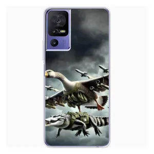 Чехол с мемами тралалело тралала для TCL 605 (Гусини и крокодило)