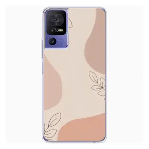 Чехол цветочный дизайн для TCL 605 (Коричневый фон)