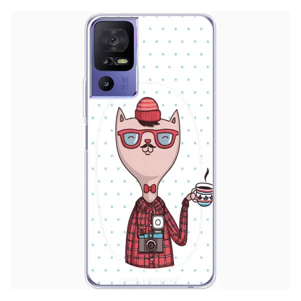 Чехол с рисунком «Кот аристократ» для TCL 605