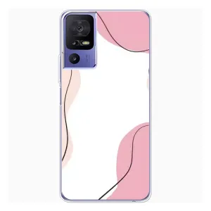 Чехол цветочный дизайн для TCL 605 (Розовый фон)