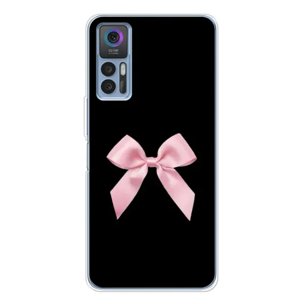 Чехол с рисунком «Бант на черном» для TCL K23