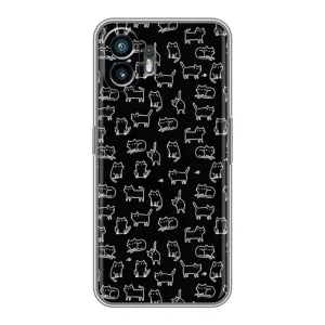 Чехол с рисунком «Котики на черном» для TCL K70 SE