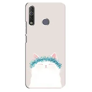 Чехол на тематику: Коты для TECNO Camon 12 Air CC6 (Белый котик)