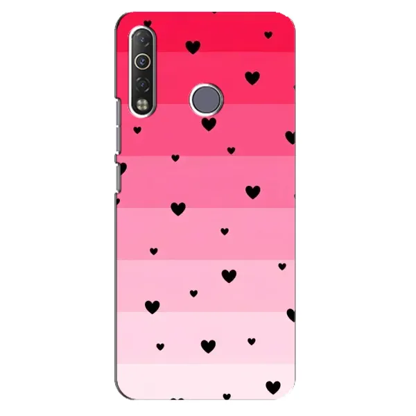 Чехол с рисунком «Чорные сердечки» для TECNO Camon 12 Air CC6 Чехол с рисунком «Чорные сердечки» для TECNO Camon 12 Air CC6