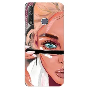 Силіконовый Чохол на TECNO Camon 12 Air CC6 з картинкой Модных девушек (Дівчина та вії)