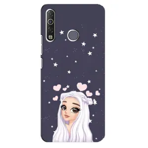 Чохол Стильні дівчата на TECNO Camon 12 Air CC6 (Дівчина та серця)