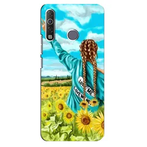 Чохол Стильні дівчата на TECNO Camon 12 Air CC6 (Дівчина на полі)