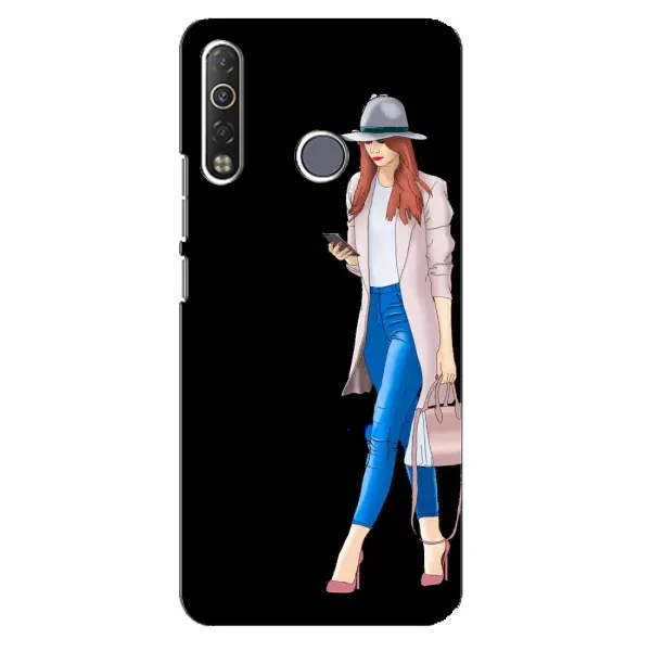 Чехол с рисунком «Девушка со смартфоном» для TECNO Camon 12 Air CC6 Чехол с рисунком «Девушка со смартфоном» для TECNO Camon 12 Air CC6