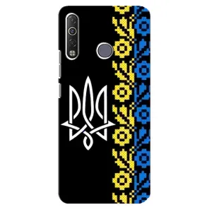 Силиконовый Чехол на TECNO Camon 12 Air CC6 (Герб и вышыванка)