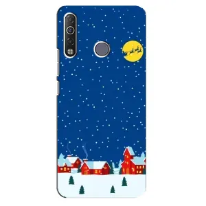 Силіконовий бампер на різдво для TECNO Camon 12 Air CC6 (Місто в снігу)