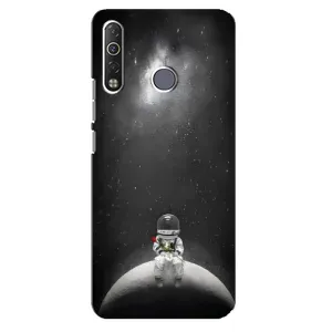 Силиконовый Чехол с принтом "Космонавты" на TECNO Camon 12 Air CC6 (Космонавт романтик)