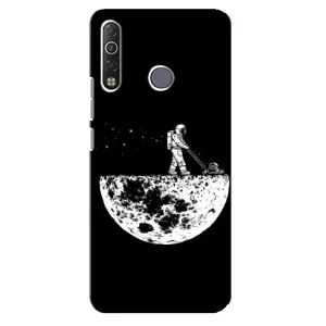Силиконовый Чехол с принтом "Космонавты" на TECNO Camon 12 Air CC6 (Космонавт)