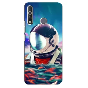 Силиконовый Чехол с принтом "Космонавты" на TECNO Camon 12 Air CC6 (Космонавт в воде)