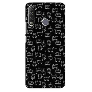 Чехол на тематику: Коты для TECNO Camon 12 Air CC6 (Котики на черном)