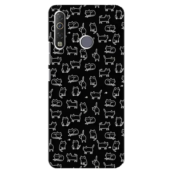Чехол с рисунком «Котики на черном» для TECNO Camon 12 Air CC6 Чехол с рисунком «Котики на черном» для TECNO Camon 12 Air CC6