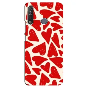Чехлы с тематикой "Маленькие Сердечки" на TECNO Camon 12 Air CC6 (Красные сердечка)
