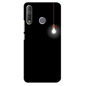Чехол с картинками на черном фоне для TECNO Camon 12 Air CC6 (Лампочка)
