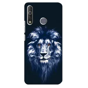 Чехол с картинкой на TECNO Camon 12 Air CC6 (Лев - синий)