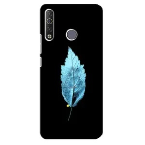 Чехол с картинками на черном фоне для TECNO Camon 12 Air CC6 (Листочек)