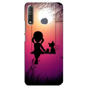 Девчачий Чехол для TECNO Camon 12 Air CC6 (На качели)