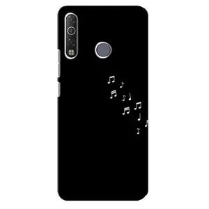 Чехол с картинками на черном фоне для TECNO Camon 12 Air CC6 (Ноты)