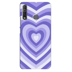 Чехлы с тематикой "Маленькие Сердечки" на TECNO Camon 12 Air CC6 (Сердце фиолет)