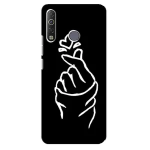 Чехлы (Знак сердечка) на TECNO Camon 12 Air CC6 (Сердце на черном)