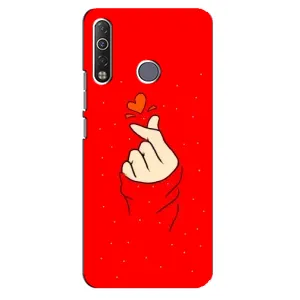 Чехлы (Знак сердечка) на TECNO Camon 12 Air CC6 (Сердце на красном)
