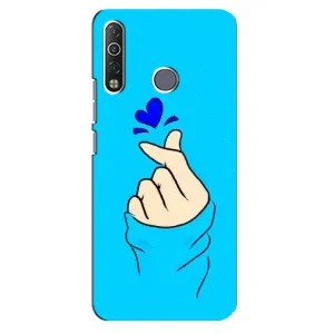 Чехлы (Знак сердечка) на TECNO Camon 12 Air CC6 (Сердце на синем)