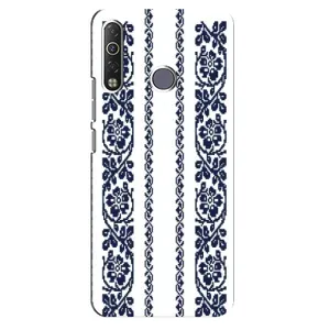 Силиконовый Чехол на TECNO Camon 12 Air CC6 с картинкой Вышиванки (Синяя вышиванка)
