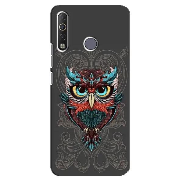 Чехол с рисунком «Сова на сером» для TECNO Camon 12 Air CC6 Чехол с рисунком «Сова на сером» для TECNO Camon 12 Air CC6