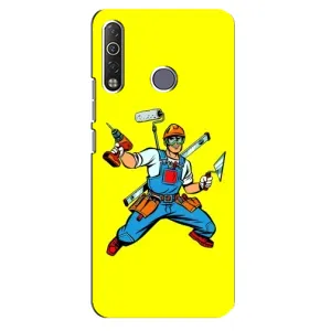 Силиконовый бампер (Работники) на TECNO Camon 12 Air CC6 (Строитель)