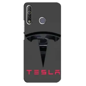 Силиконовый бампер с картинкой машины на TECNO Camon 12 Air CC6 (Logo TESLA)