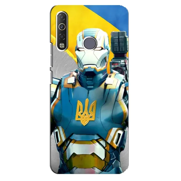 Чехол с рисунком «Украинский робокоп» для TECNO Camon 12 Air CC6 Чехол с рисунком «Украинский робокоп» для TECNO Camon 12 Air CC6