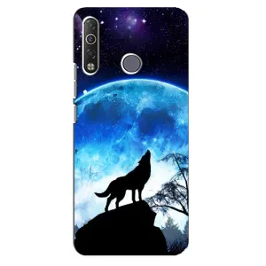Чехол с Волком на TECNO Camon 12 Air CC6 (Воет на луну)