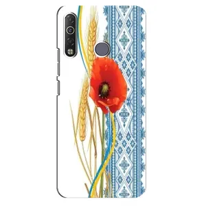 Силиконовый Чехол на TECNO Camon 12 Air CC6 с картинкой Вышиванки (Вышиванка с цветком)