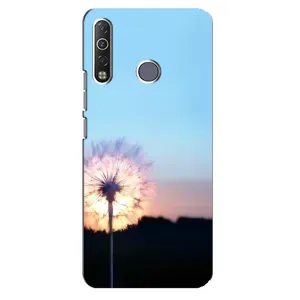 Силиконовый Чехол с одуванчиками на TECNO Camon 12 Air CC6 (Закат с одуванчиком)