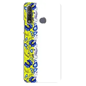 Силиконовый Чехол на TECNO Camon 12 Air CC6 с картинкой Вышиванки (Желто-синяя вышиванка)