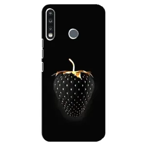 Чехол с изображением вкусной еды для TECNO Camon 12 CC7 (Чёрная клубника)