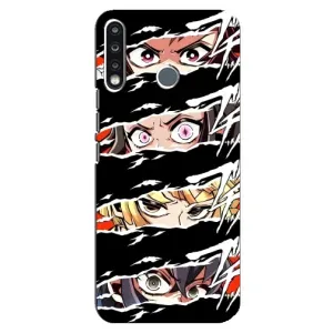 Силиконовые чехлы с глазами Anime для Техно Камон 12 (Глаза на чорном)