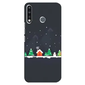 Силиконовый бампер на рождество для TECNO Camon 12 CC7 (Город зимний)