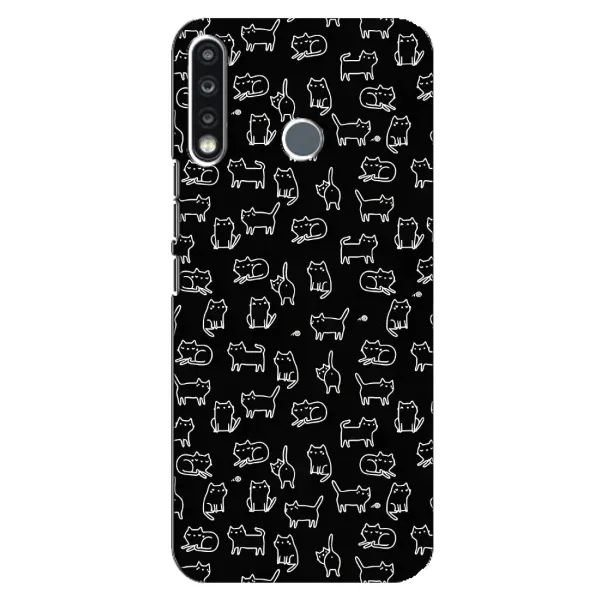 Чехол с рисунком «Котики на черном» для TECNO Camon 12 CC7 Чехол с рисунком «Котики на черном» для TECNO Camon 12 CC7