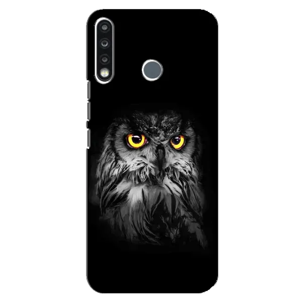 Чехол с рисунком «Сова на чёрном» для TECNO Camon 12 CC7