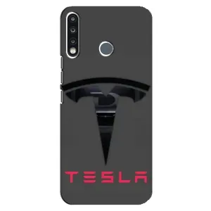 Силиконовый бампер с картинкой машины на TECNO Camon 12 CC7 (Logo TESLA)