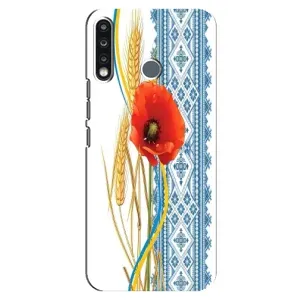 Силіконовый Чохол на TECNO Camon 12 CC7 з картинкой Вишиванки (Вишиванка з квіткою)
