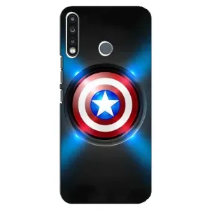 Чехол с Щитом Капитана Америки на TECNO Camon 12 CC7 (Яркий Щит Капитана)