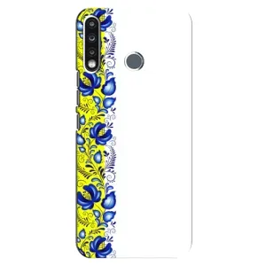 Силіконовый Чохол на TECNO Camon 12 CC7 з картинкой Вишиванки (Жовто-біла вишиванка)